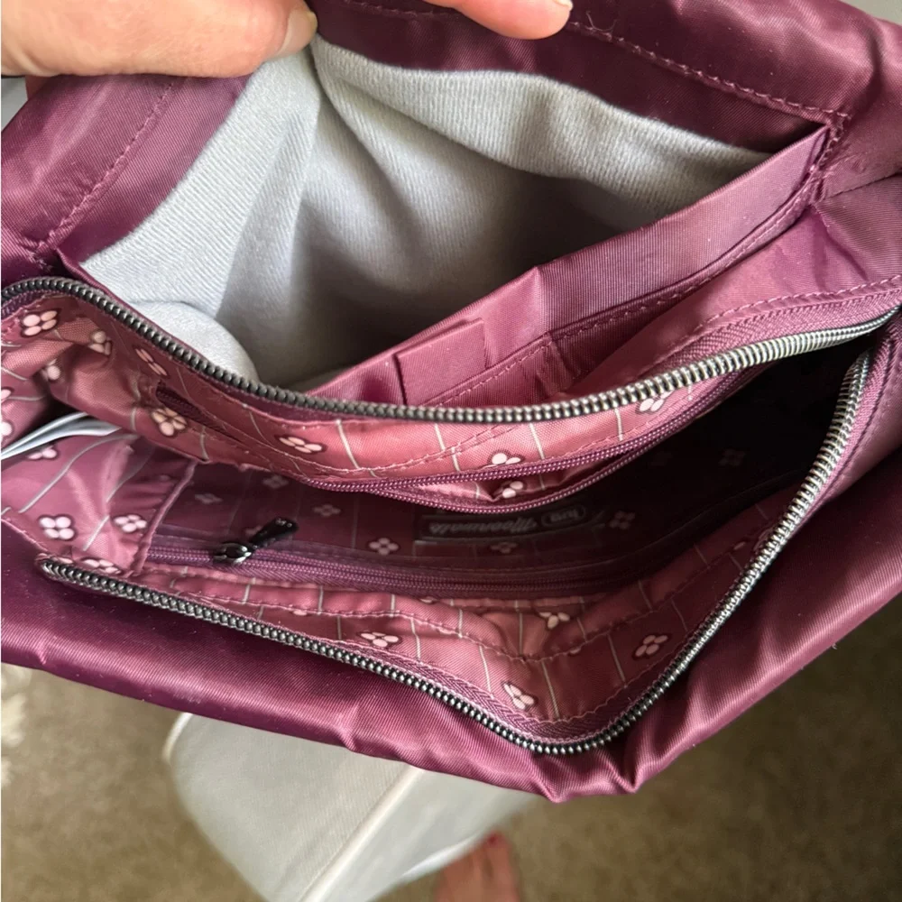 Lug Women's Burgundy Crossbody Bag - Lug Moonwalk Crossbody in Wine - Picture 7 of 12